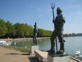 Balatonfüred - feketén-fehéren - A Halász és Révész szobra